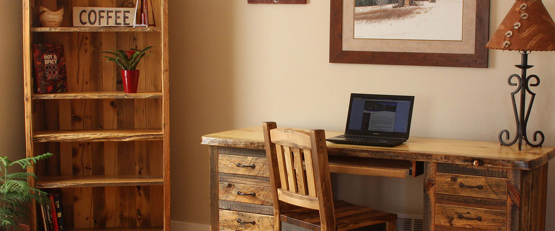 Rustic Office Furniture: Log, Aspen, & Barn Wood Desks & Bookcases