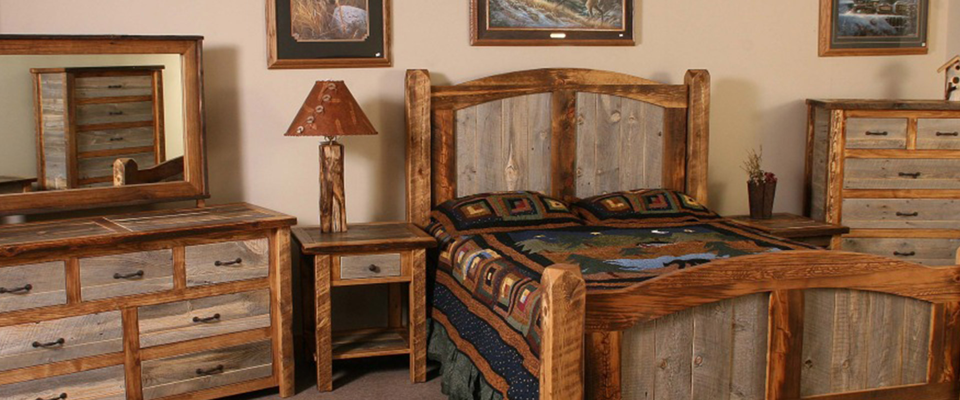 reclaimed barnwood bedroom - blue ridge log works